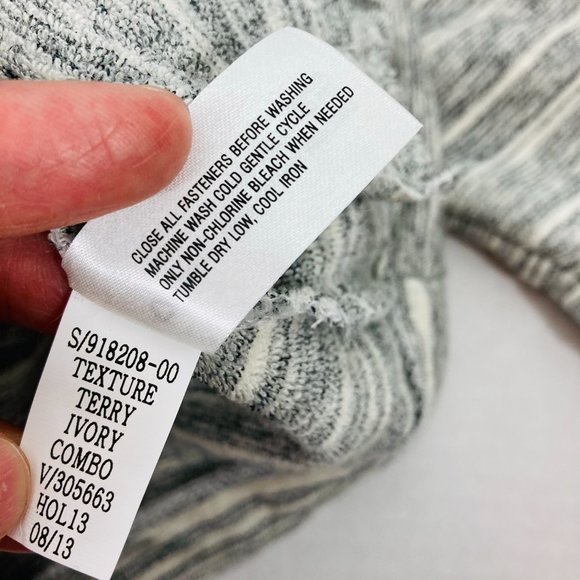 GAP Gray Striped Terry Moto Jacket NWT Sz L - Picture 9 of 9